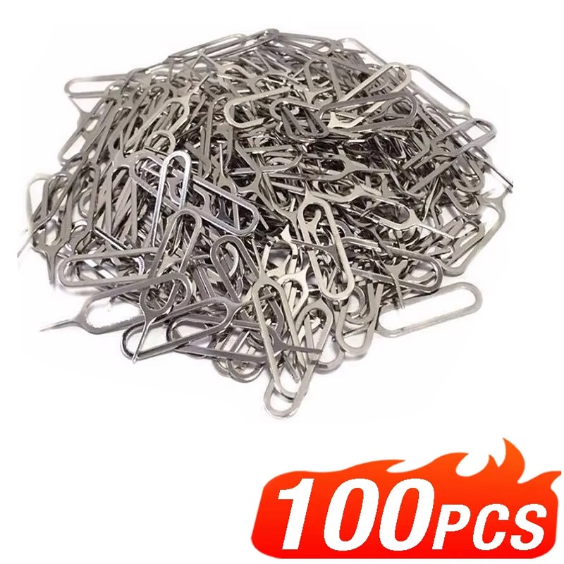 Sim Card Tool - เข็มจิ้มถาดซิมการ์ด ป้องกันการสูญหาย 1-100 ชิ้น อุปกรณ์เสริมสำหรับ iPhone