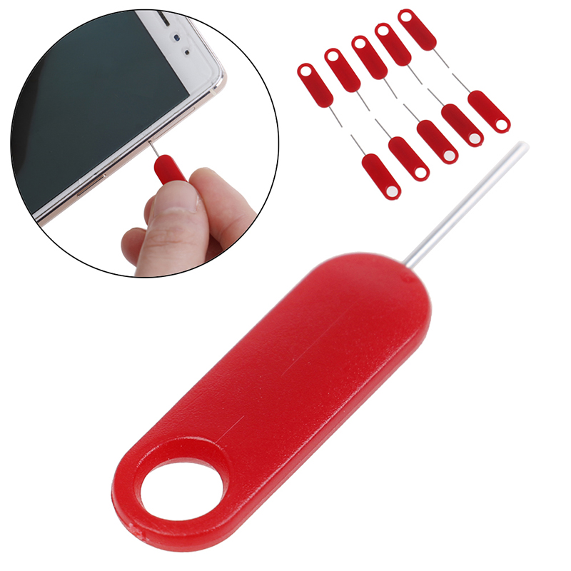 Sim Card Tool - 10 ชิ้น 12 มิลลิเมตรสีแดงซิมการ์ดถาดกําจัด Eject Pin