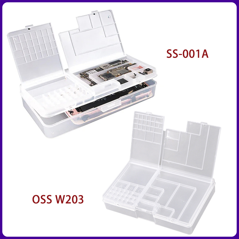 Phone Accessories And Repairs - OSS กล่องเก็บอุปกรณ์ซ่อมโทรศัพท์มือถืออเนกประสงค์ SS-001A แสงแดด W203สำหรับซ่อมชิ้นส่วนและแผงวงจรโทรศัพท์มือถือ